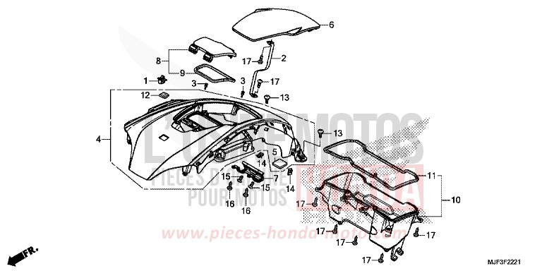 POCKET for CTX700 ABS DARKNESS BLACK METALLIC (NH463) from 2014
